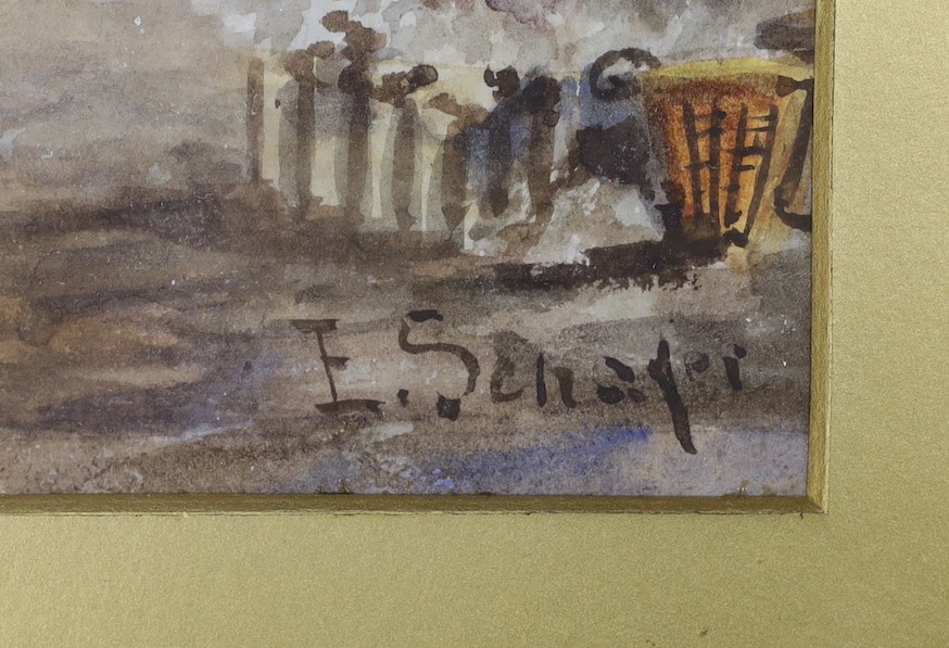 E. Schafer (19th C.), pair of watercolours, Street scenes, Orleans, signed, 50 x 28cm